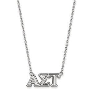 Sterling Silver Alpha Sigma Tau Medium Necklace